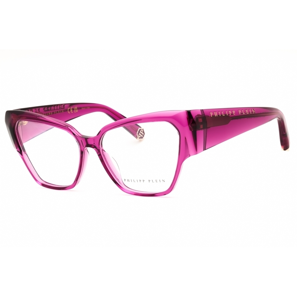 Philipp Plein VPP100 Eyeglasses Transparent Cyclamen Acetate Cat-Eye